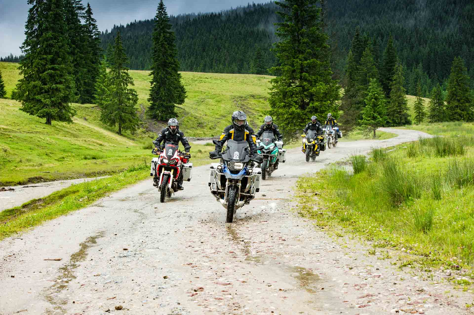 Adventure motorcycle rental Romania — riding through the Carpathian Mountains in Transylvania